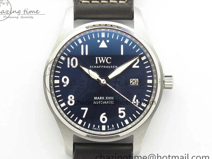 MIROTIME 0406 MARK XVIII Le Petit Prince IW327004 SS FKF 1:1 Best Edition Blue Dial On Brown Leather Strap Trendsetting 7117